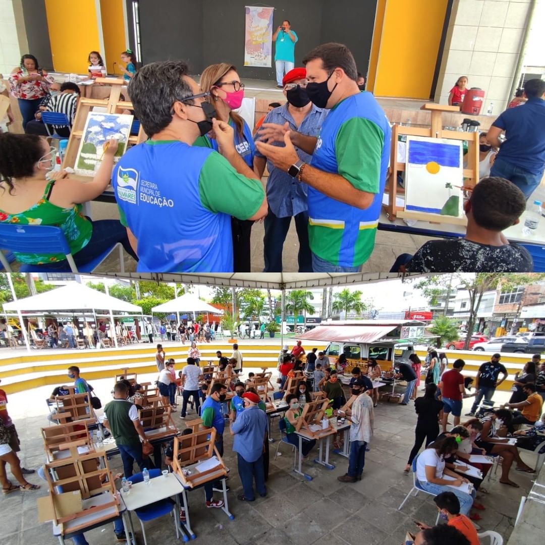 SEMED PALMARES, CASA DA CULTURA E INSTITUTO DE BELAS ARTES VALE DO UNA REALIZAM O PROJETO PINTANDO NA PRAÇA