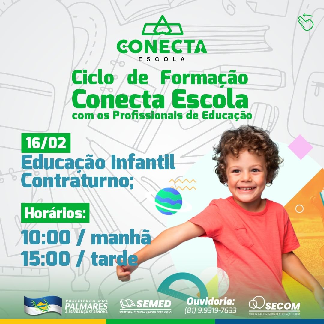 PALMARES: CRONOGRAMA DE FORMAÇÃO DO CONECTA ESCOLA