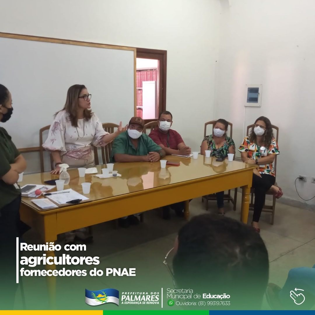 PALMARES: AGRICULTORES PARTICIPAM DE REUNIÃO SOBRE FORNECIMENTO DE MERENDA ESCOLAR