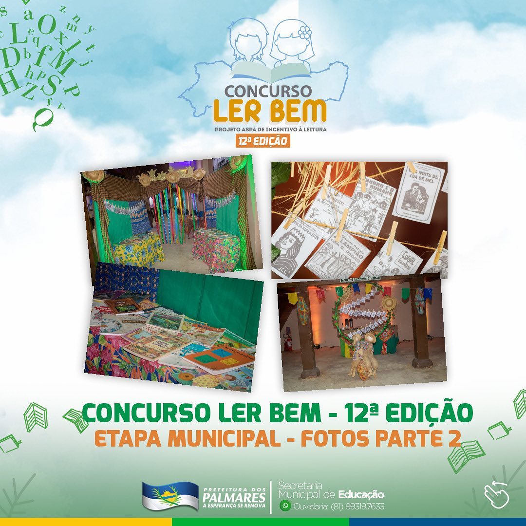 PALMARES: 12ª EDIÇÃO - CONCURSO LER BEM-PARTE 2