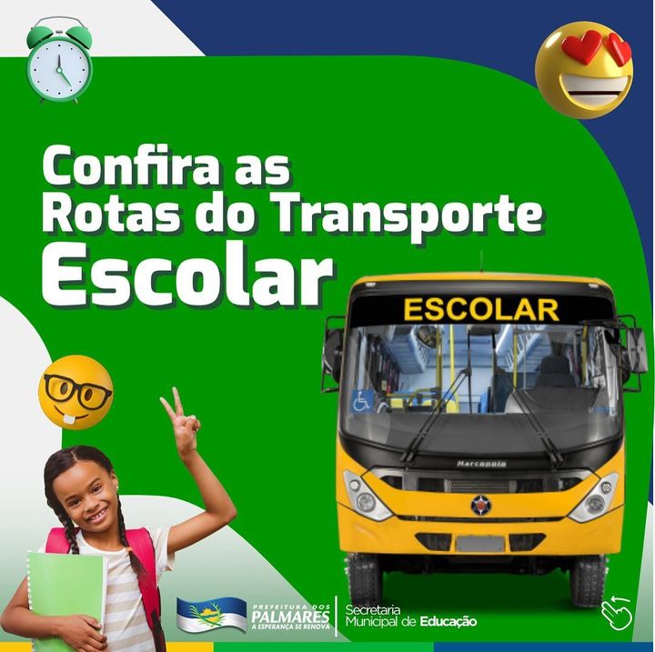 PALMARES: CONFIRA AS ROTAS DO TRANSPORTE ESCOLAR 