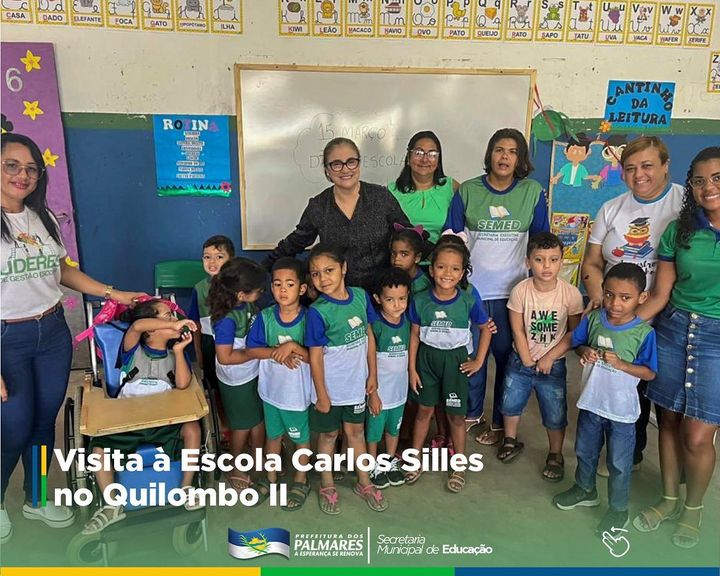 PALMARES: SECRETÁRIA VISITA ESCOLA CARLOS SILLES