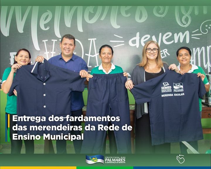 PALMARES: SEMED ENTREGA UNIFORMES A FUNCIONÁRIOS QUE CUIDAM DA MERENDA ESCOLAR