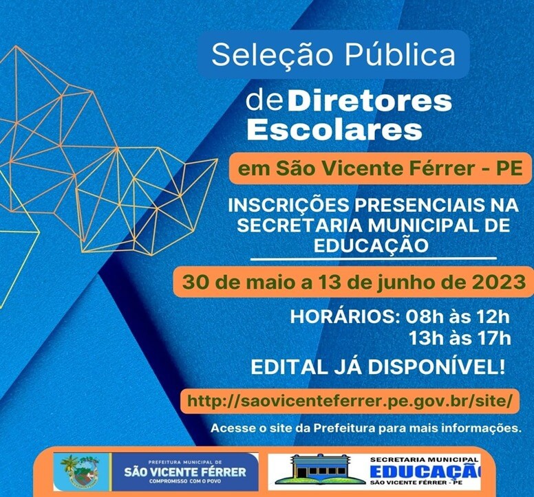 SELEÇÃO PÚBLICA DE DIRETORES ESCOLARES DA REDE MUNICIPAL DE EDUCAÇÃO 2023