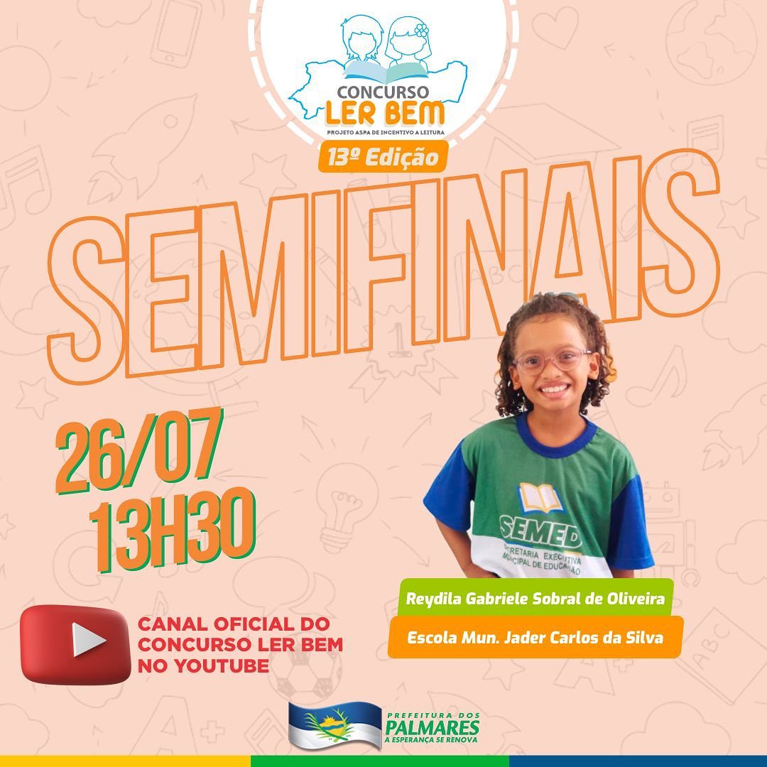 PALMARES: FEMIFINAIS DO CONCURSO LER BEM 