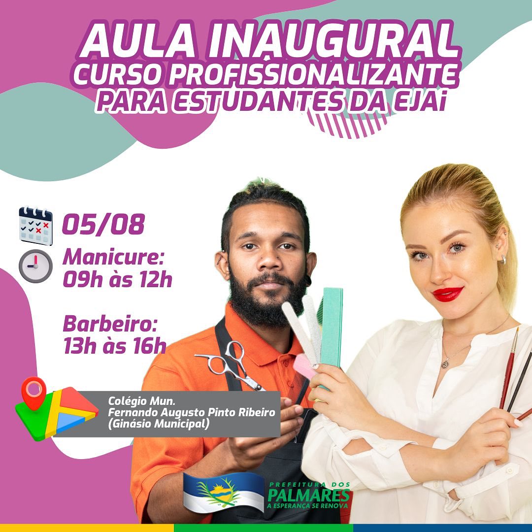 PALMARES: AULA INAUGURAL DO CURSO PROFISSIONALIZANTE 