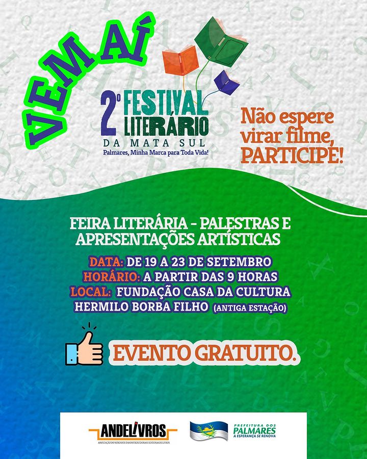 PALMARES: 2º FESTIVAL LITERÁRIO DA MATA SUL 