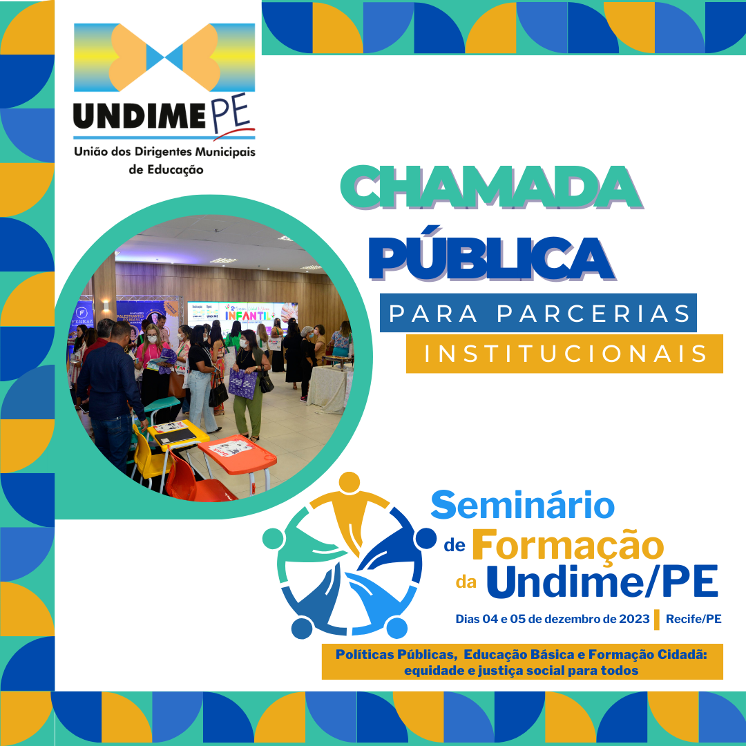 Undime/PE lança edital de chamada pública para parceria institucional no Seminário de Formação dos DME