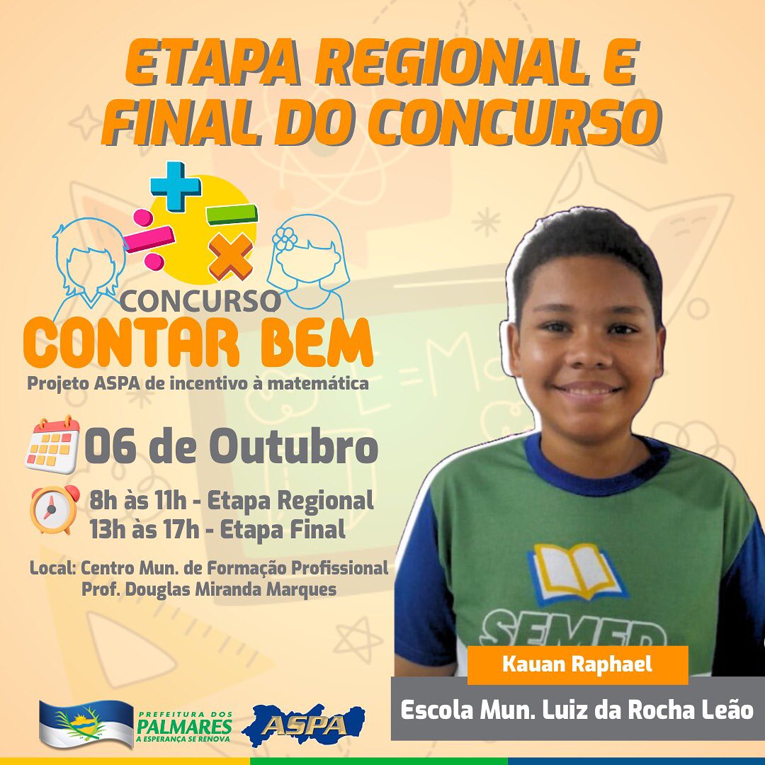 PALMARES: FINAL DO CONCURSO CONTAR BEM 