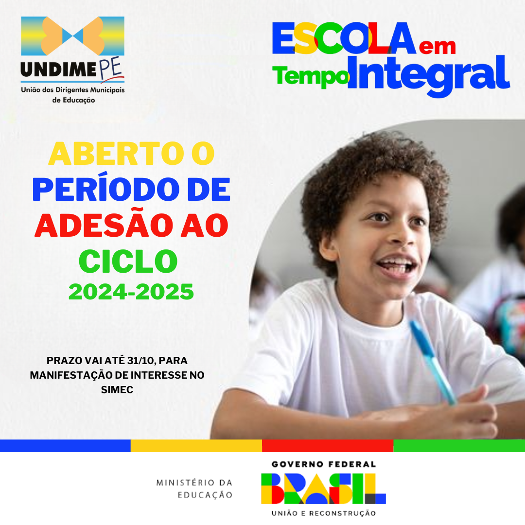 Escola em Tempo Integral: aberto período de adesão ao ciclo 2024-2025